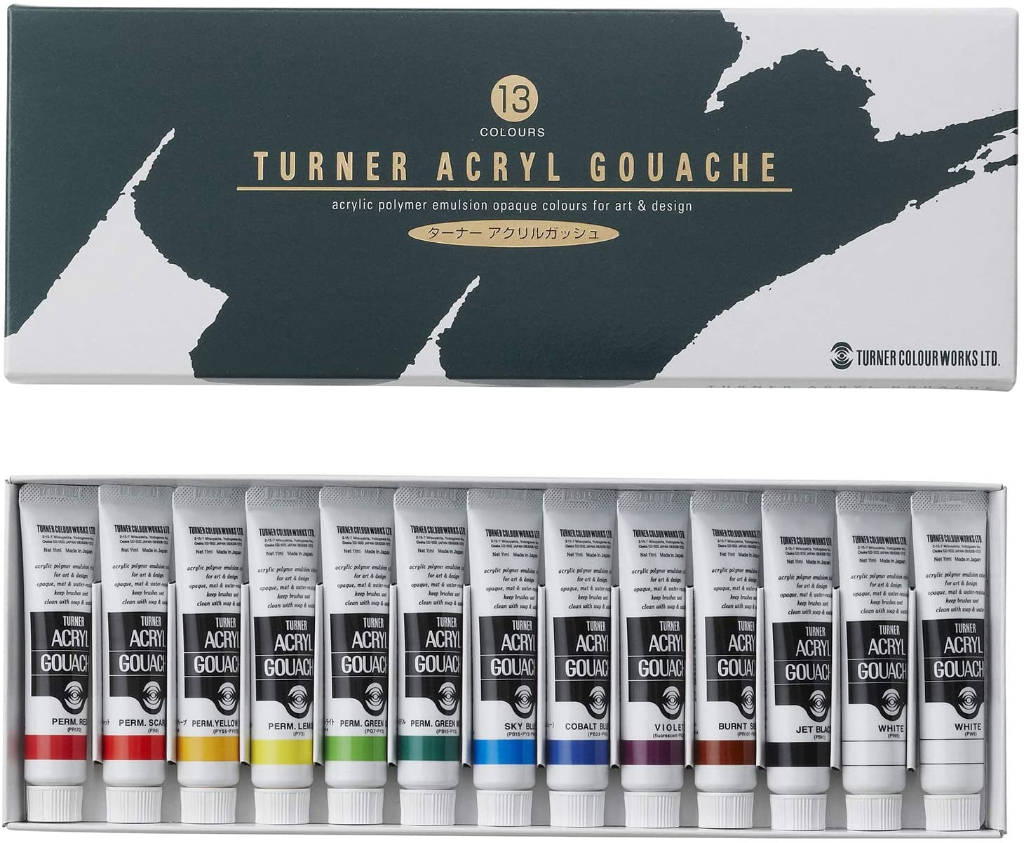Turner acrylic gouache 24 colors set school japan import by Turner color 