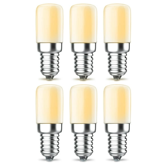 HQRP T8 E12 Light Bulbs 6-Pack 56.99244 Replacement for Dept 56 Christmas Village Houses, Warm White, 2W Energy-Efficient LED Lights