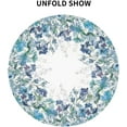 thumbnail image 4 of Watercolor Blue Leaf Round Tablecloth Summer/Spring Flowers Decorative Table Cloth 60 Inch Polyester Fabric Farmhouse Floral Table Cover for Home Sofa Kitchen Outdoor Indoor Party, 4 of 6