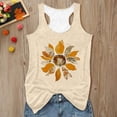 thumbnail image 2 of Wang6 Women Plus Size Camisole Tops Causal Floral Printed Summer Tank Tops Trendy Loose Fit Graphic Sleeveless Workout T Shirts Tees Beige XL, 2 of 3