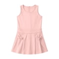 thumbnail image 4 of Girls Uniform Dress Sleeveless Crew Neck Jumper Dress A-Line Uniform Skirts with Pockets Back to School Dress Size 3-12 Years, 4 of 8