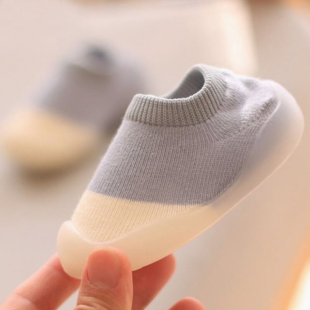 Zapatos de primeros pasos para bebé, niño pequeño, niño, niña, suela suave de goma, zapatos casuales descalzos, botines de punto antideslizantes