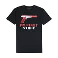 thumbnail image 3 of ShirtBANC My First Strap 8bit Mens Shirt Red Gun Tee, 3 of 3