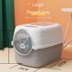 thumbnail image 5 of Fully Enclosed Cat Litter Box Splash-Proof Pet Cleaning Kitten Potty Toilet Plastic Toilet Tray Cat Litter Box Odor Isolation ShopWise Round, 5 of 6