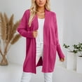 thumbnail image 2 of Sweaters for Women Trendy Knit Long Sleeve Cardigan Solid Color Fall Outerwear, 2 of 5