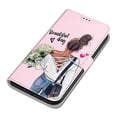 thumbnail image 5 of SaniMore Wallet Case for iPhone 14 Pro 6.1" 2022, PU Leather Color Painting Kickstand Wrist Strip Magnetic Clasp Cash Pocket Card Holders Shockproof Full Protective Case for iPhone 14 Pro, Girl, 5 of 9
