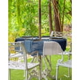 thumbnail image 3 of nqOlkjepod Navy Blue Boho Outdoor Tablecloth with Umbrella Hole & Zipper, Geometric Stripe Abstract Art Round Table Cover 60 Inch, Dining Waterproof Table Cloth Protector for Patio/Party/Picnic, 3 of 7