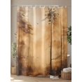 thumbnail image 4 of Impressionist Style Shower Curtain Set ，Waterproof Fabric Shower Curtains Abstract Art Forest Trees Color Block Shower Curtains for Bathroom,Bathroom Decor 72"x84", 4 of 6