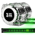 thumbnail image 1 of Cinta Métrica Retráctil FlexGlow 2 Pzas 3mx19mm ABS y Acero al Carbono Negro y Verde., 1 of 5