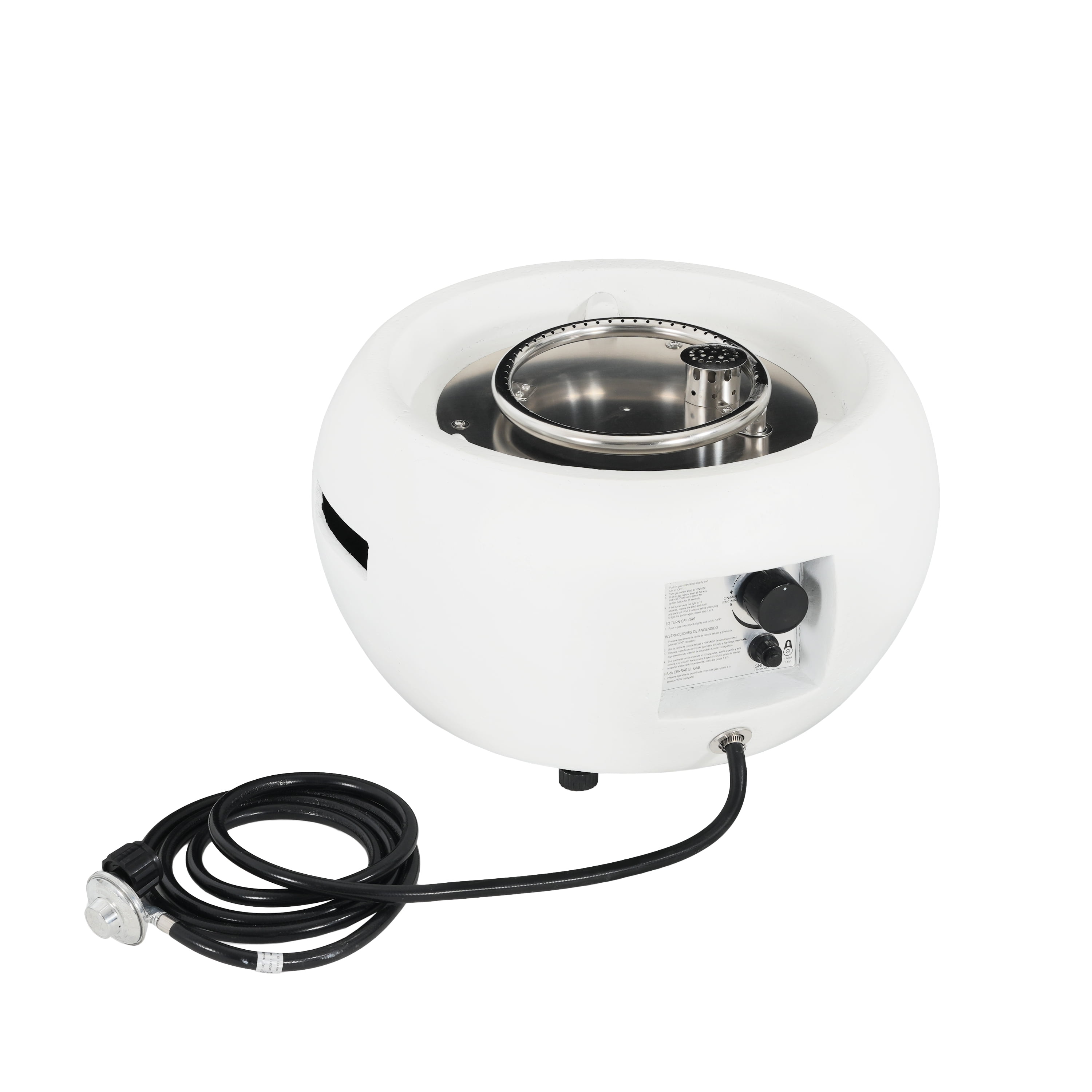 YIYADO Outdoor Propane Fire Pit, 22-Inch Round Propane Fire Pit, 40000BTU, White