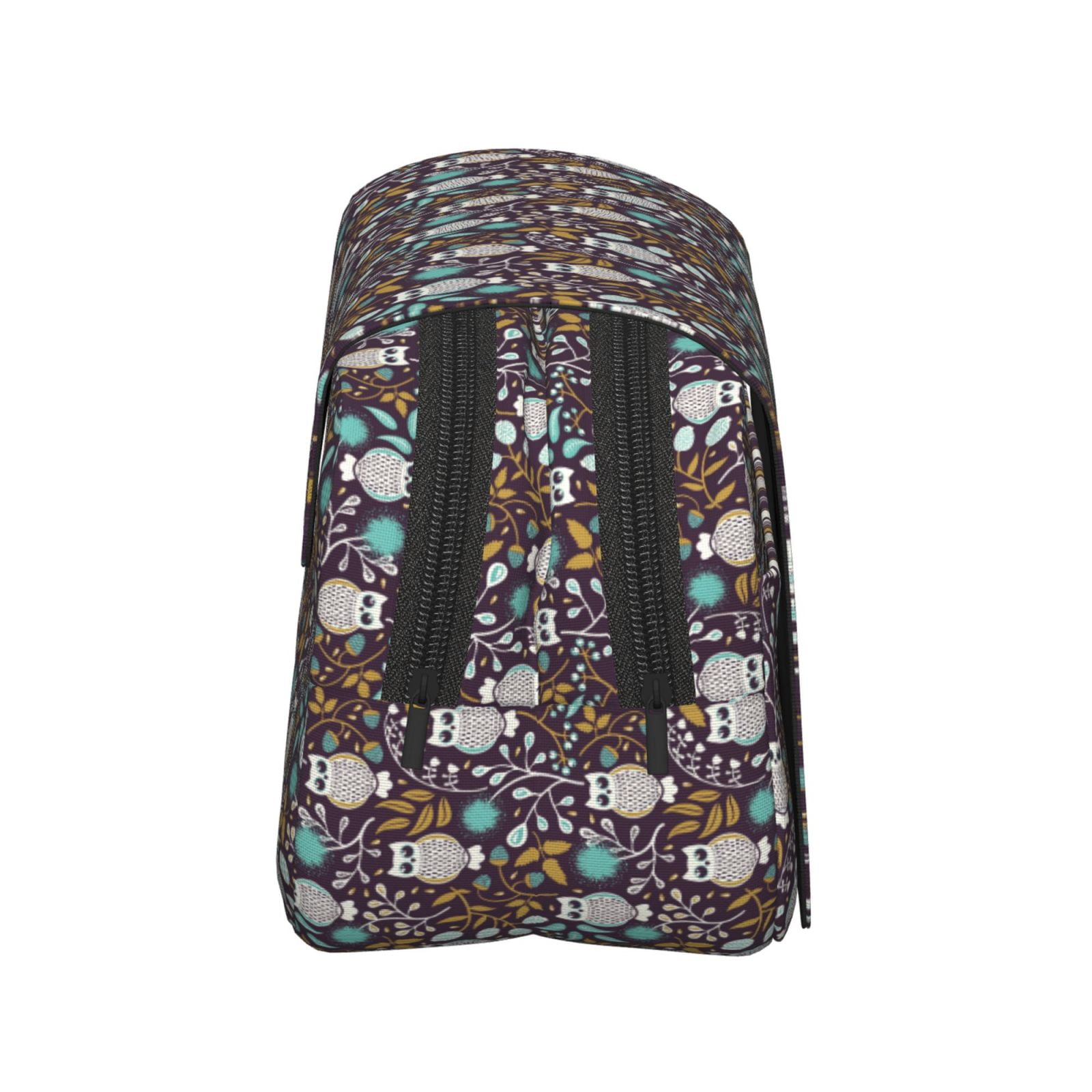Rateoe Forest Cute Owl Pattern Double Clamshell Pen Case, Storage Organizer with Two Zipper Compartments– Holds Up to 50 Pencils & Pens