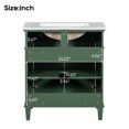 thumbnail image 4 of Harper & Bright Designs 30" Bathroom Vanity Combo with Ceramic Sink, Bathroom Vanity Cabinet with Soft Close Doors and Adjustable Shelves, Green, 4 of 14
