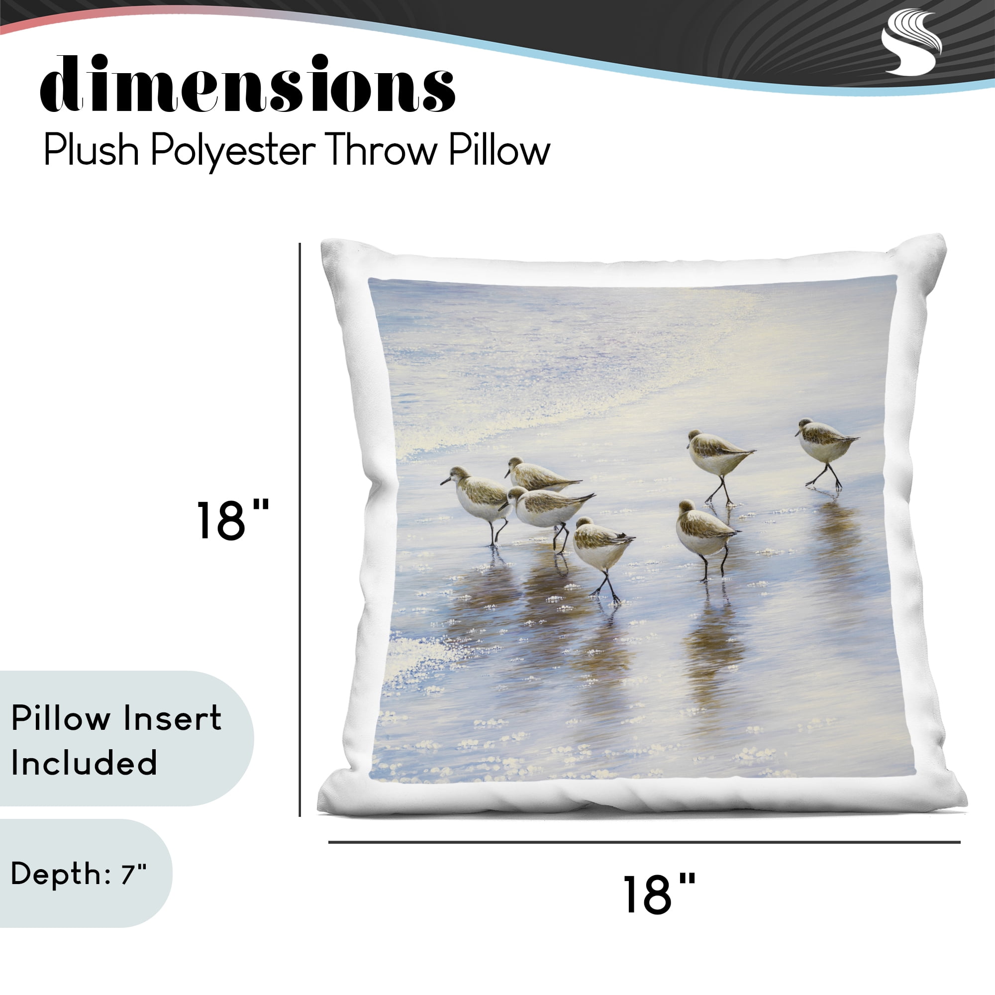 Stupell Industries Sand Dancers on Shore Decorative Printed Throw Pillow, design by Bruce Nawrocke