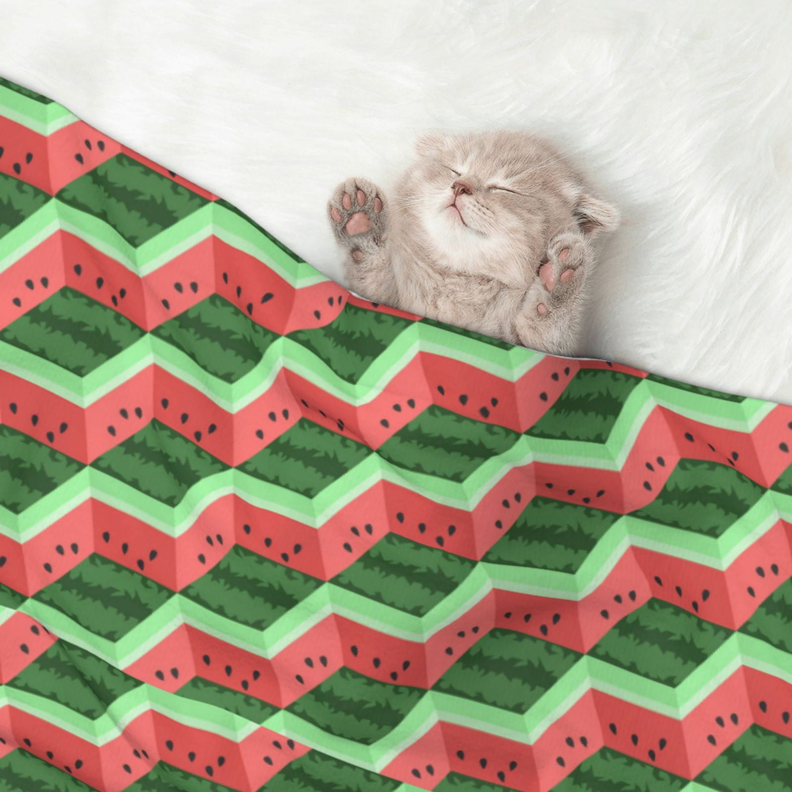 Naloa Geometric Watermelon Dog Blanket, 3 Sizes Cat Blanket for Indoor Cats Large Medium Small Dog Gifts-Medium
