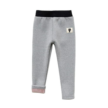 

DTBPRQ Girls Winter Fleece Lined Leggings Thick Thermal Tights Pant Warm Cotton Ankle Legging Kid Full Length Pant 2-8T