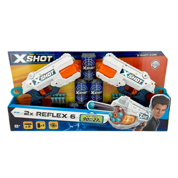 X-Shot Excel Reflex 6 Foam Dart Blaster Combo Pack | À partir de 8 ans