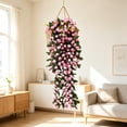 thumbnail image 4 of Glicina Artificial Flores Colgantes Enredaderas de Seda para Arco de Boda Pared Jardín Cerca Decoración Interior Exterior, Rojo, 95cm, 4 of 6