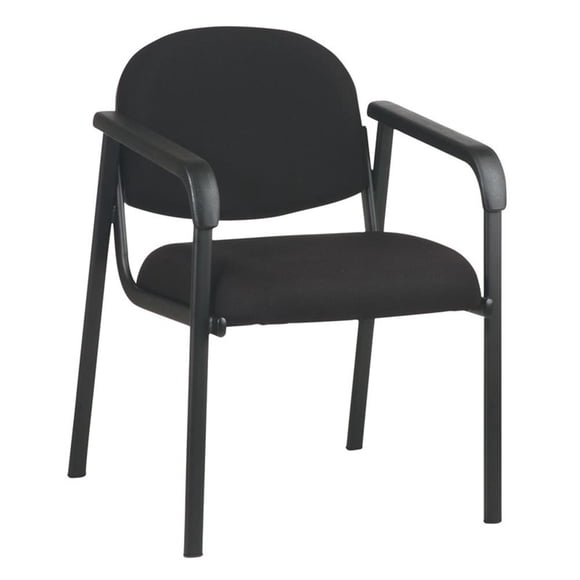 Chaise de Visiteur en Plastique de Designer Work Smart avec Dossier en Coque et Tissu Noir
