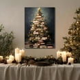 thumbnail image 2 of Creative Christmas Book Tree Pictures, Modern Framed Canvas Wall Art for Living Room Wall Decor, Winter Cottagecore Paintings for Bedroom Bathroom, Xmas Holiday Decorations Gifts, 2 of 7