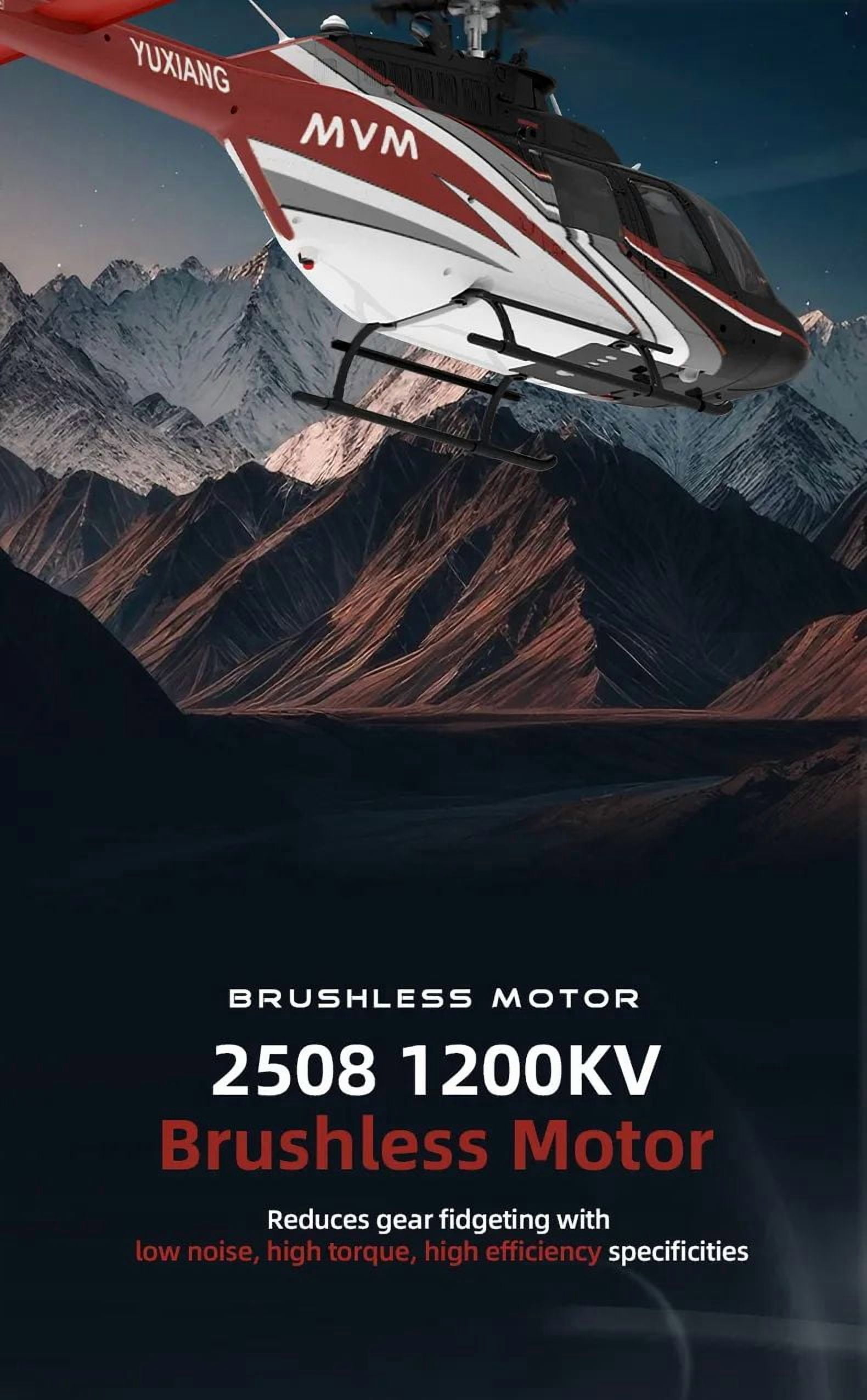 YUXIANG F08 Bell 206 Remote Control Helicopter for Adults, 1/27 Scale 2.4G 6CH Brushless Direct-Drive 3D/6G RC Helicopter with 6-Axis Gyroscope, Altitude Hovering & Optical Flow Positioning - RTF