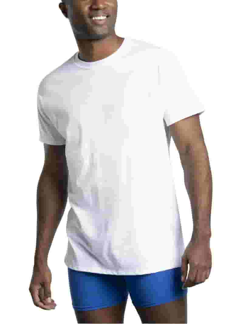2025人気特価 Fruit Undershirts Neck Crew White EverSoft Men's Loom the of Clothing