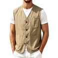 thumbnail image 2 of Wuztai Men's Lightweight Sleeveless Vests, Summer Autumn Outdoor Work Jacket for Travel Running Hiking Khaki, 2 of 6