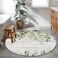 thumbnail image 4 of Area Rug 48in, Farmhouse Eucalyptus Retro Plank Floor Carpet Living Room Rug, Gradient Sage Green Leaf Non-Slip Welcome Mat Indoor Rugs for Bedroom Dining Room, 4 of 9