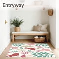 thumbnail image 3 of ODIKA 3'x5' Machine Washable Non-Slip Area Rug, Enchanted Forest Rabbit Design with Nature Motifs High Traffic Rug, Pink, 721120, 3 of 7