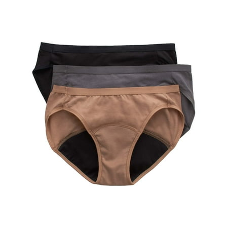 

Hanes Comfort Period. Bikini Underwear Moderate Leaks Assorted Neutrals 3-Pack 6 Women s