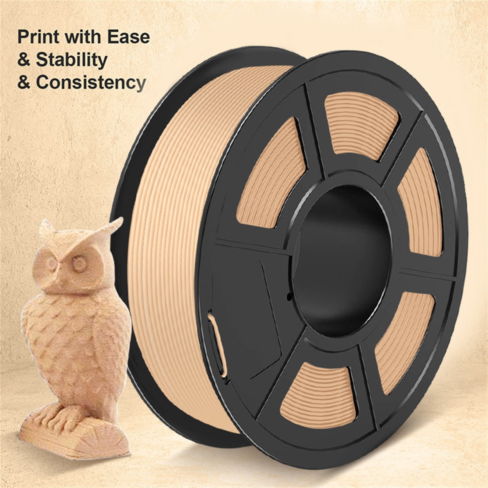 3D Printer Filament, Wooden Color Imitation Solid Wood Effect, 1.75 PLA Filament, 1 Kg Spool, 3D Printing Materials Supplies