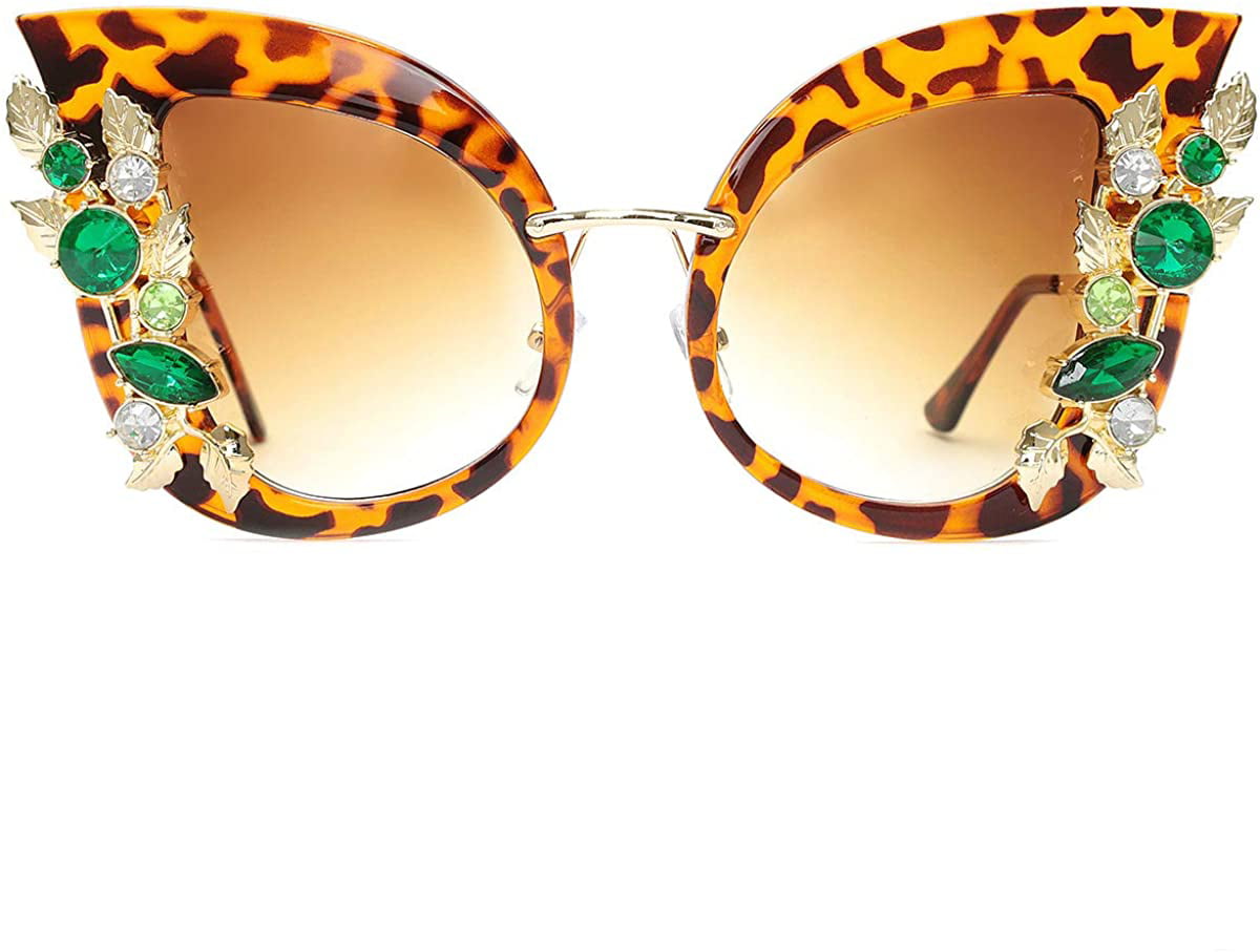 Butterfly Cateye Sunglasses Womens Metal Oversized Fashion UV 400 