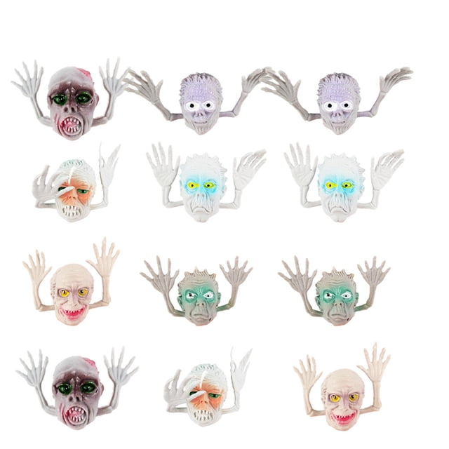 2 Ensembles de 12 Pcs Mini Tête de Fantôme Marionnette à Doigt Jouet en Plastique Tête de Fantôme Marionnette à Doigt Jouet de Dessin Animé Couvre-Doigt Accessoires Interaction Parent-Enfant Jouet de Jeu de Rôle Marionnette à Doigt pour Enfants