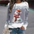 thumbnail image 2 of Rbaofujie Chandail à Capuche de Noël pour Femmes, Mode Décontractée, Imprimé, Col Rond, Manches Longues, Gris, 2 of 3