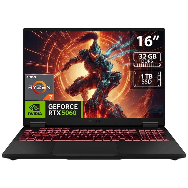 Laptop Gamer ASUS TUF Gaming A16: AMD Ryzen 7 260, RAM 32GB DDR5, SSD 1TB, Pantalla 16", RTX 5060, Windows 11 Home