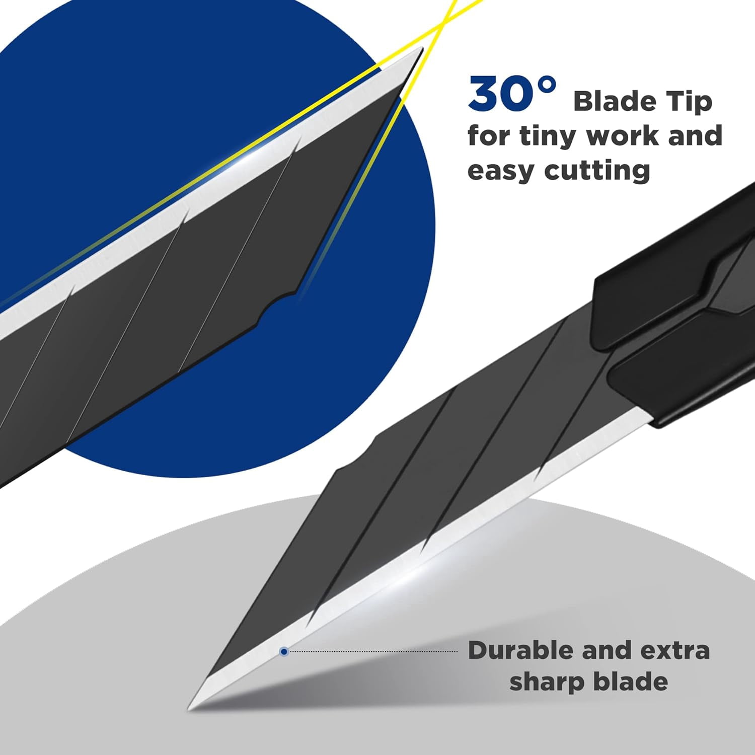 Premium Utility Knife Retractable Snap-off Blade, Heavy Duty Aluminum Box Cutter Set, Razor Knife Exacto Craft Knives, with Extra Blades