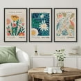 thumbnail image 2 of PixonSign Framed Canvas Print Wall Art Set Colorful Flower Market Exhibition Prints Nature Wilderness Illustrations Modern Art Decorative Floral Botanical Minimal Calm for Bedroom - 16"x24"x3 Black, 2 of 5