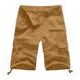 thumbnail image 2 of TINZ Mens Casual Mid Waist Pant Short Cargo Pant Solid Splice Pocket Drawstring Shorts Fashion Solid Color Loose Pant Short Apparel 6 Foam, 2 of 6