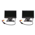 thumbnail image 1 of 2X 12V-24V 7 Inch TFT LCD Color HD Monitor for Car CCTV Reverse Rear View Backup Camera,2 x 7 inch digital TFT LCD display 2 x mounting plate 2 x remote control 2 x AV harness 2 x English manual, 1 of 5