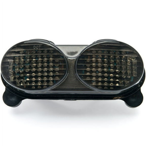 Krator Smoke LED Tail Light Integrated with Turn Signals Compatible with 1998-2002 Kawasaki Ninja ZX-6R / ZX600