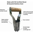 thumbnail image 3 of Garden Guru Eco Bulb Planter - 100% Recycled Stainless Steel - Rust Resistant - FSC Certified Wood Ergonomic Handle - Depth Marker for Consistent Planting Flowers Tulips, Daffodils, Dahlias (2 Pack), 3 of 6
