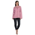 thumbnail image 2 of Moomaya Tunique Col Mandarin pour Femmes Manches Longues Été Coton Uni, 2 of 7