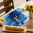 thumbnail image 3 of Placemats Set of 4, Abstract Ombre Blue Marble Place Mats White Modern Art Tablemats Washable Placemat Table Decoration for Kitchen Table Dinner Party Home Decor Indoor Outdoor 13x19 Inch, 3 of 9