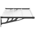 thumbnail image 4 of vidaXL ABS and Aluminum Frame Door Awning 1 Piece Black Transparent Polycarbonate Outdoor Porch, 4 of 6