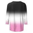 thumbnail image 5 of JURANMO 3/4 Length Sleeve Womens Tops Summer Round Neck Tunic Tops Dressy Casual Pleated Shirts Fashion Gradient Print Blouse Today's Sales Black XL, 5 of 7