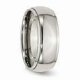 thumbnail image 4 of Grey Titanium Ring Band Wedding Ridged Standard Edge 8mm Polished, 4 of 6