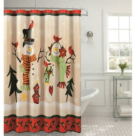The Holiday Aisle Christmas Holly Bird Single Shower Curtain