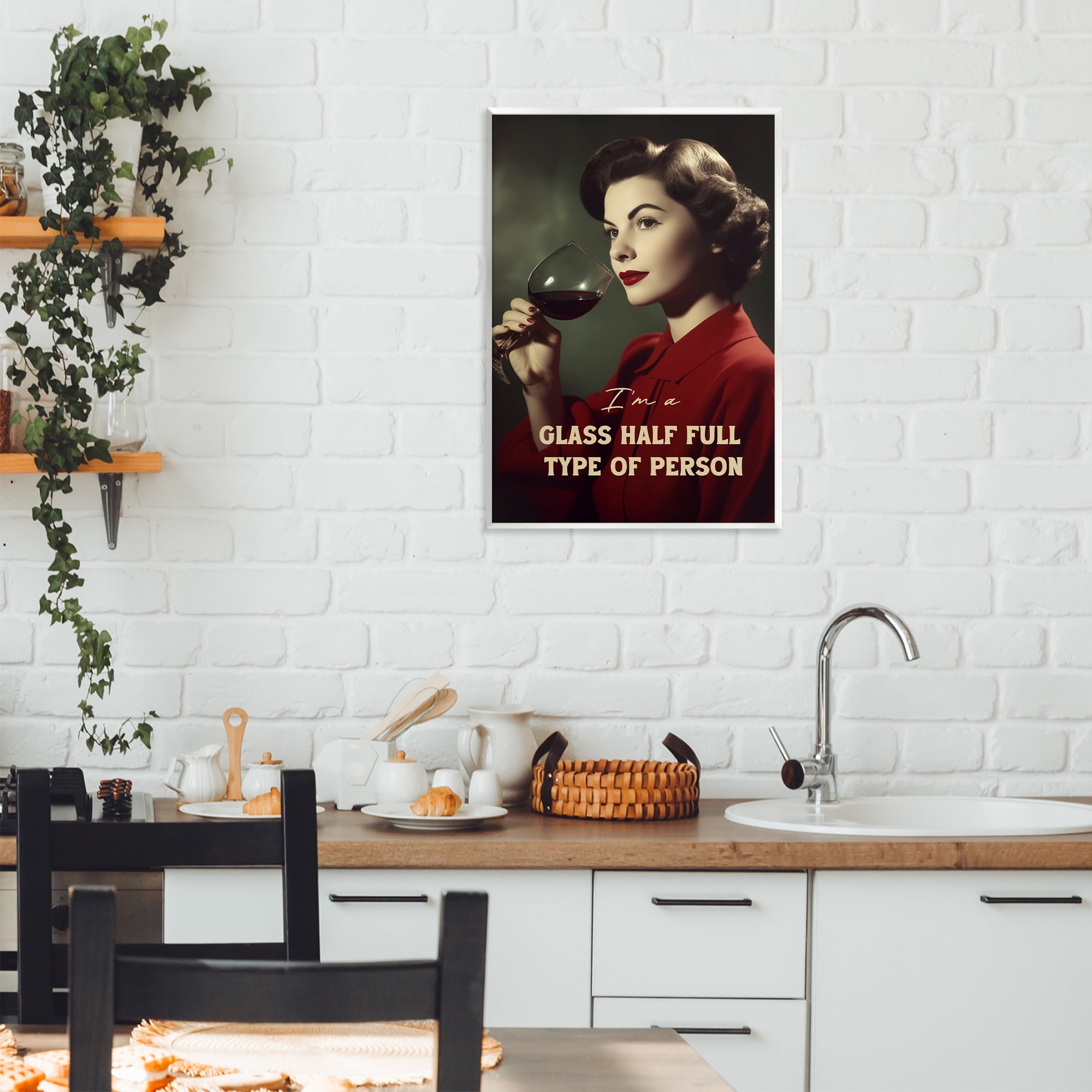 Stupell Industries Glass Half Full Person Wall Plaque Art, design by Andreas Magnusson