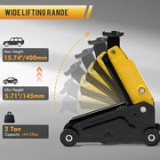 Naipo Low Profile Floor Jack, Mini Hydraulic Car Jack 2 Ton(4010lbs) Quick Lift Pump 5.7-15.8 with Wheels for Sedan/ SUV/MPV,All Steel Construction,Lightweight, Yellow