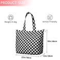 thumbnail image 4 of Black White Checkered Pattern Travel Tote Bags for Women Carry On,Large Weekender Bags for Women Travel,Multi Functional Duffle Bag for Work,Shopping,Sports, 4 of 5