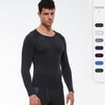 thumbnail image 2 of Camiseta deportiva de secado rápido para hombre, de manga larga, elástica, ajustada, para correr, entrenamiento, transpirable, que absorbe el sudor, 01510, 2 of 6